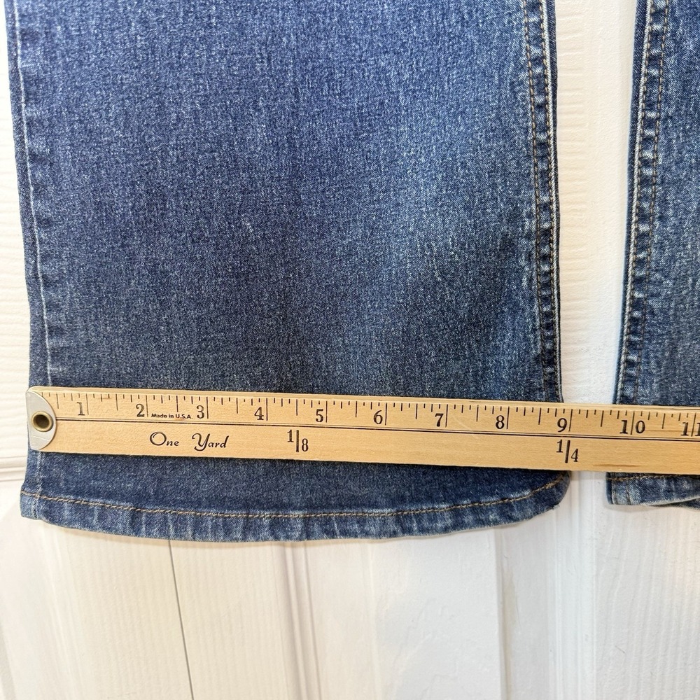 Vtg Y2K Mudd Lace Up Side Flare Jeans Size 16 Blue Dark Wash Boho Festival Bell - Picture 12 of 13